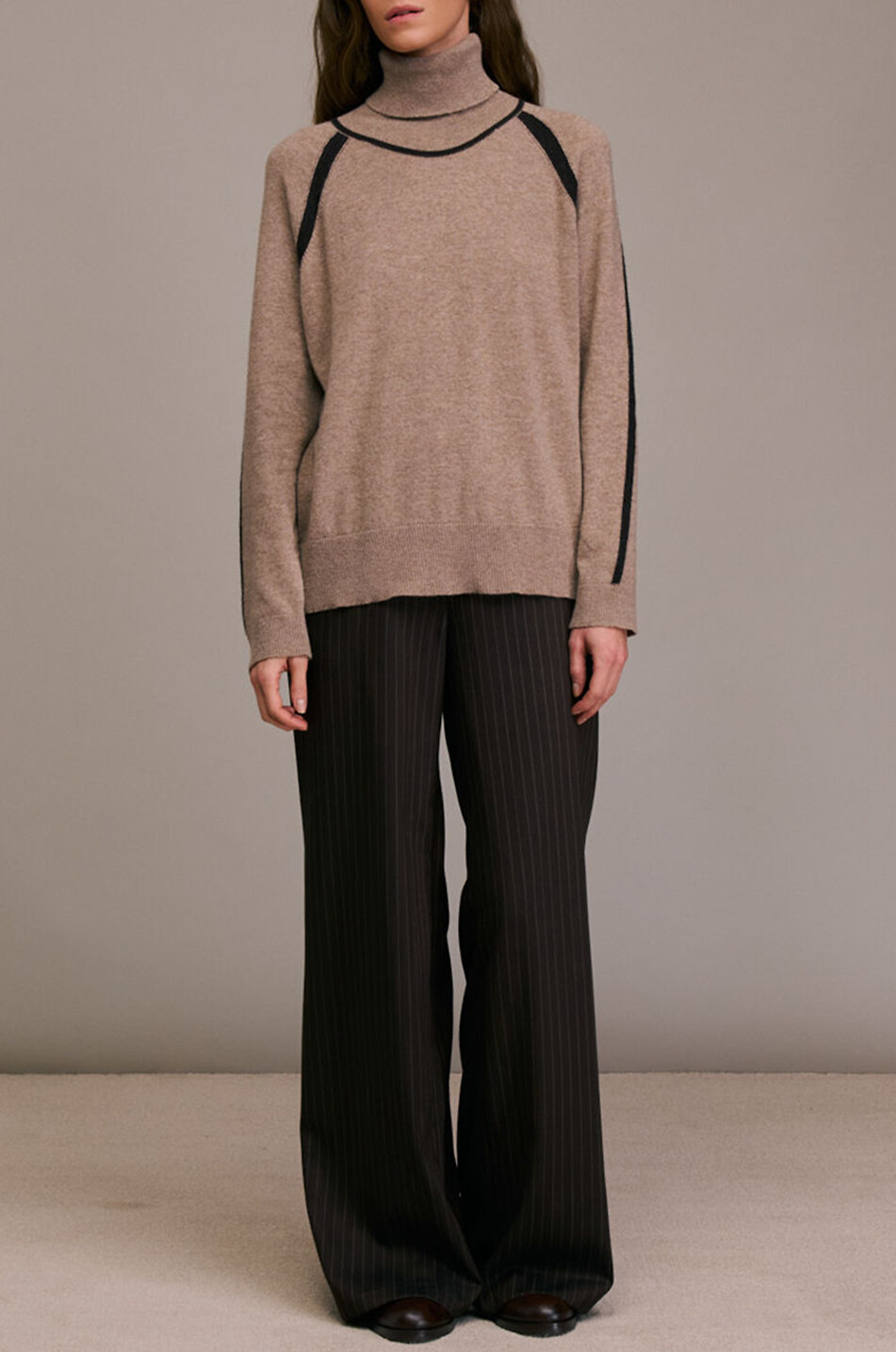 DIEGA Pull en jersey à col roulé Poleno Femme MARRON CLAIR 3