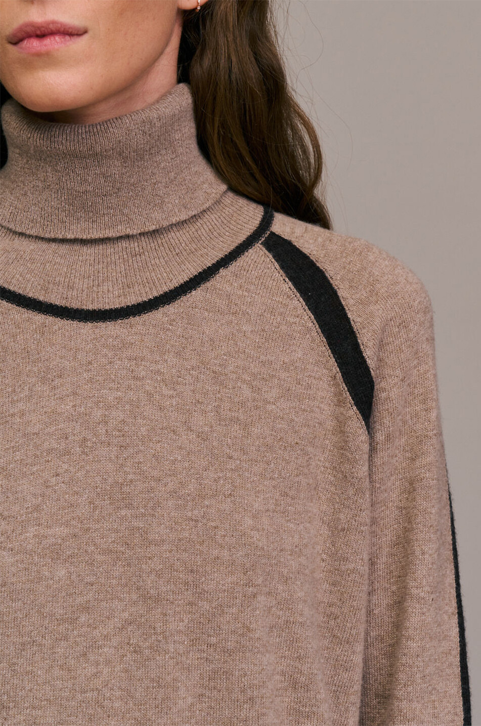 DIEGA Pull en jersey à col roulé Poleno Femme MARRON CLAIR 5