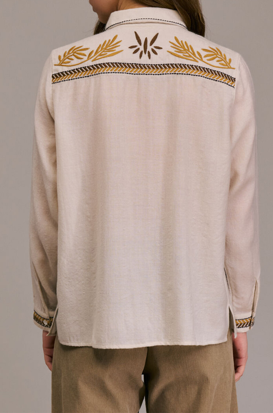 DIEGA Besticktes Hemd mit klassischem Kragen Cherlo Damen CREMEFARBEN 4