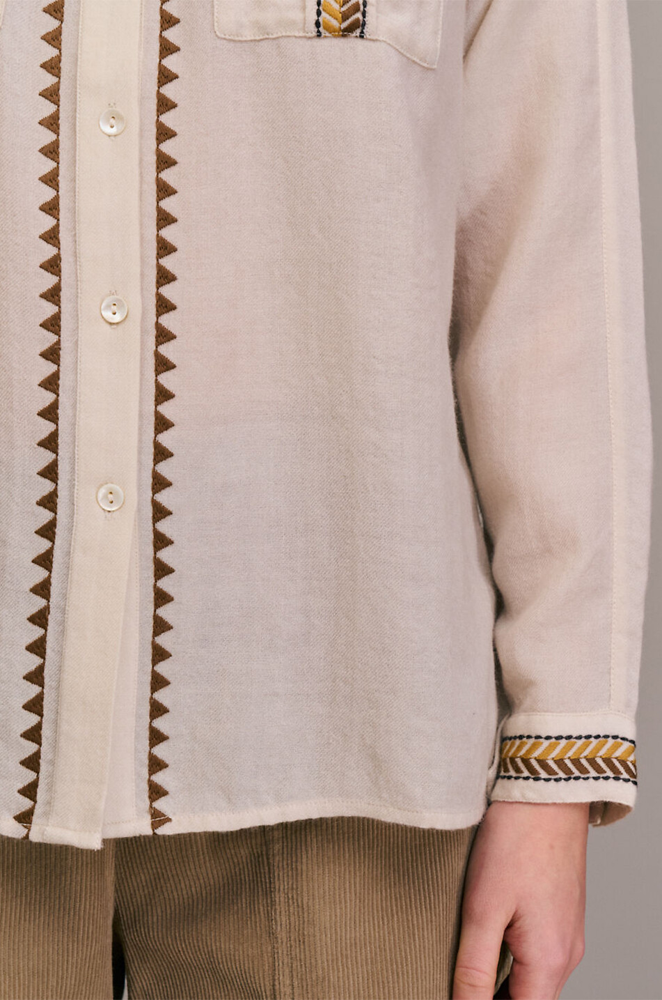 DIEGA Besticktes Hemd mit klassischem Kragen Cherlo Damen CREMEFARBEN 6