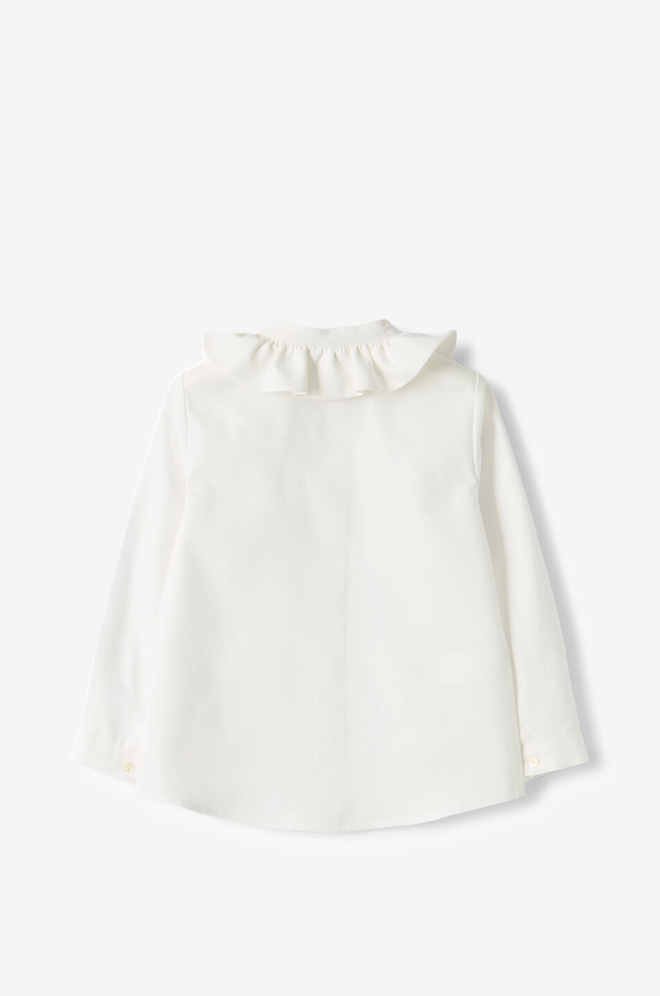 Chemise en coton à col volant fille