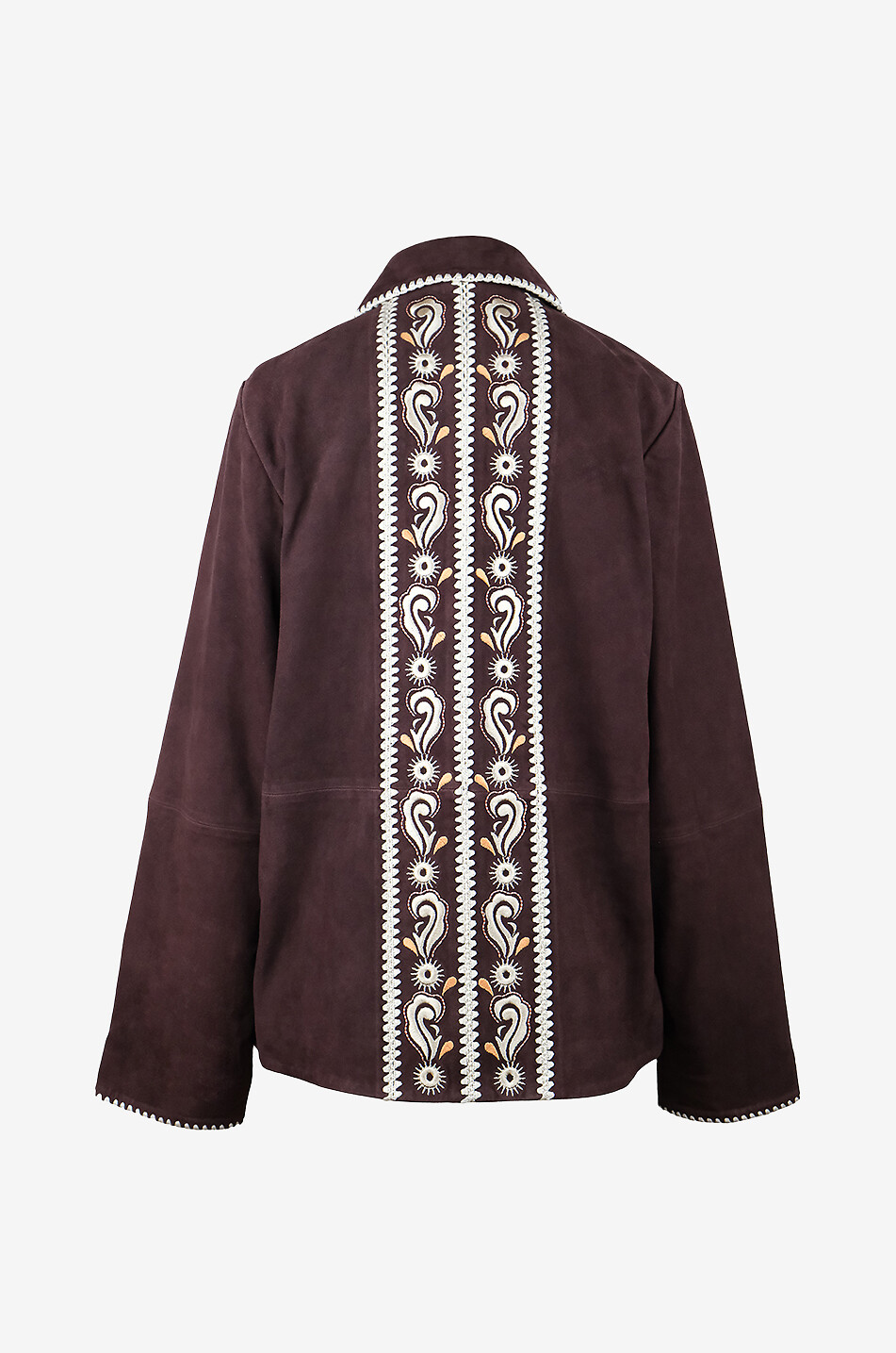 MONOKI Veste chemise en daim brodé Texas Femme ROUGE FONCÉ 2