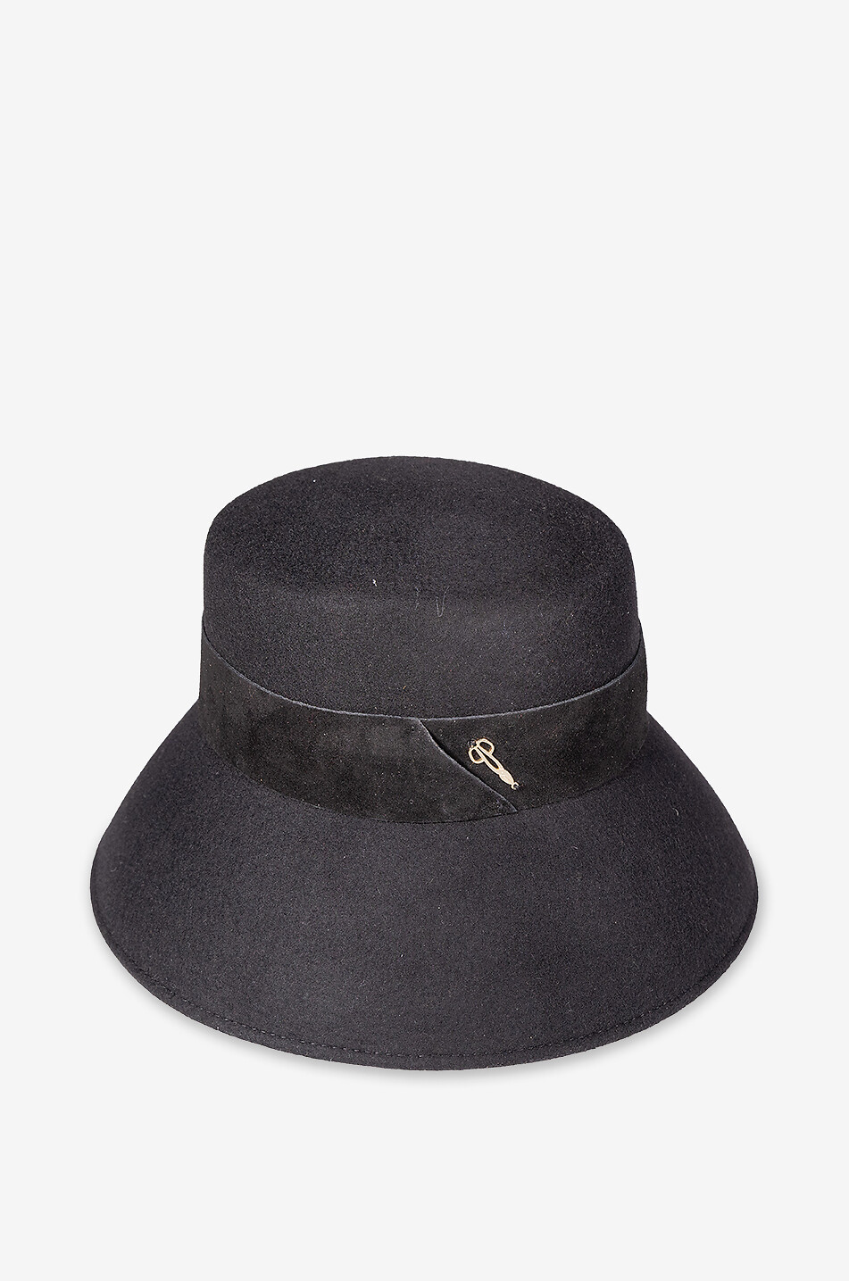CATARZI 1910 Chapeau cloche en feutre avec bande suédée Femme NOIR 1