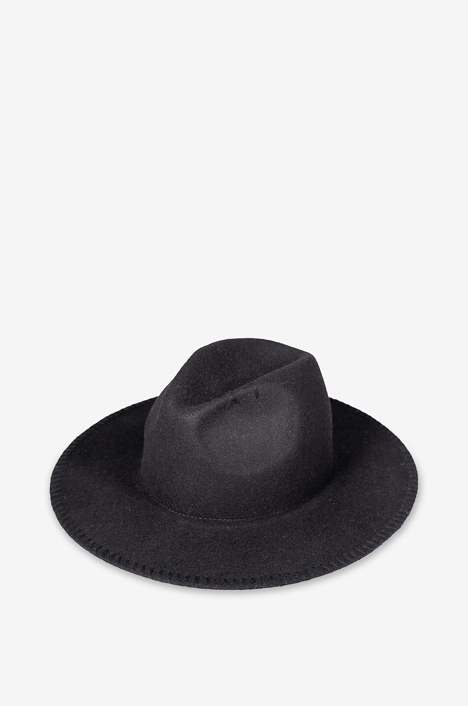 CATARZI 1910 Chapeau fedora à surpiqûres contrastées Femme NOIR 1