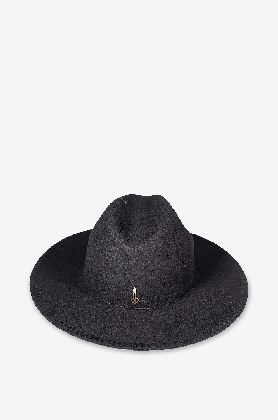 CATARZI 1910 Chapeau fedora à surpiqûres contrastées Femme NOIR 2