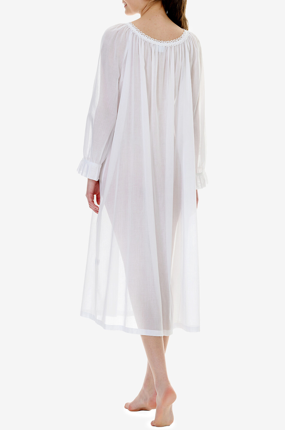 CELESTINE Chemise de nuit en coton à col bateau Anissa Femme BLANC 5