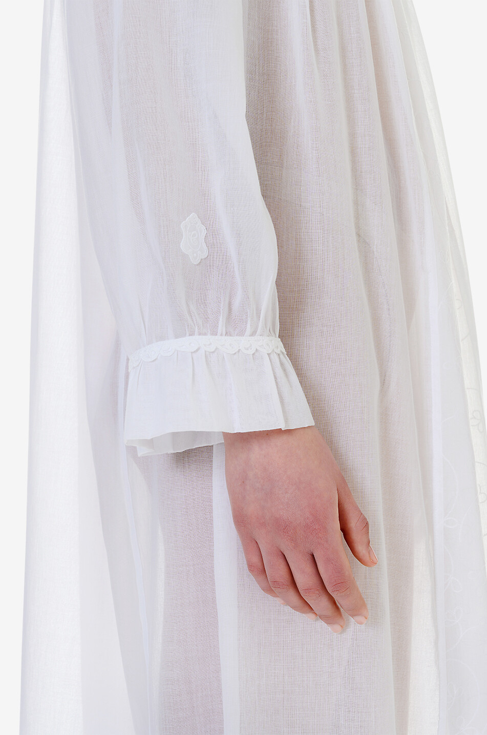 CELESTINE Chemise de nuit en coton à col bateau Anissa Femme BLANC 3