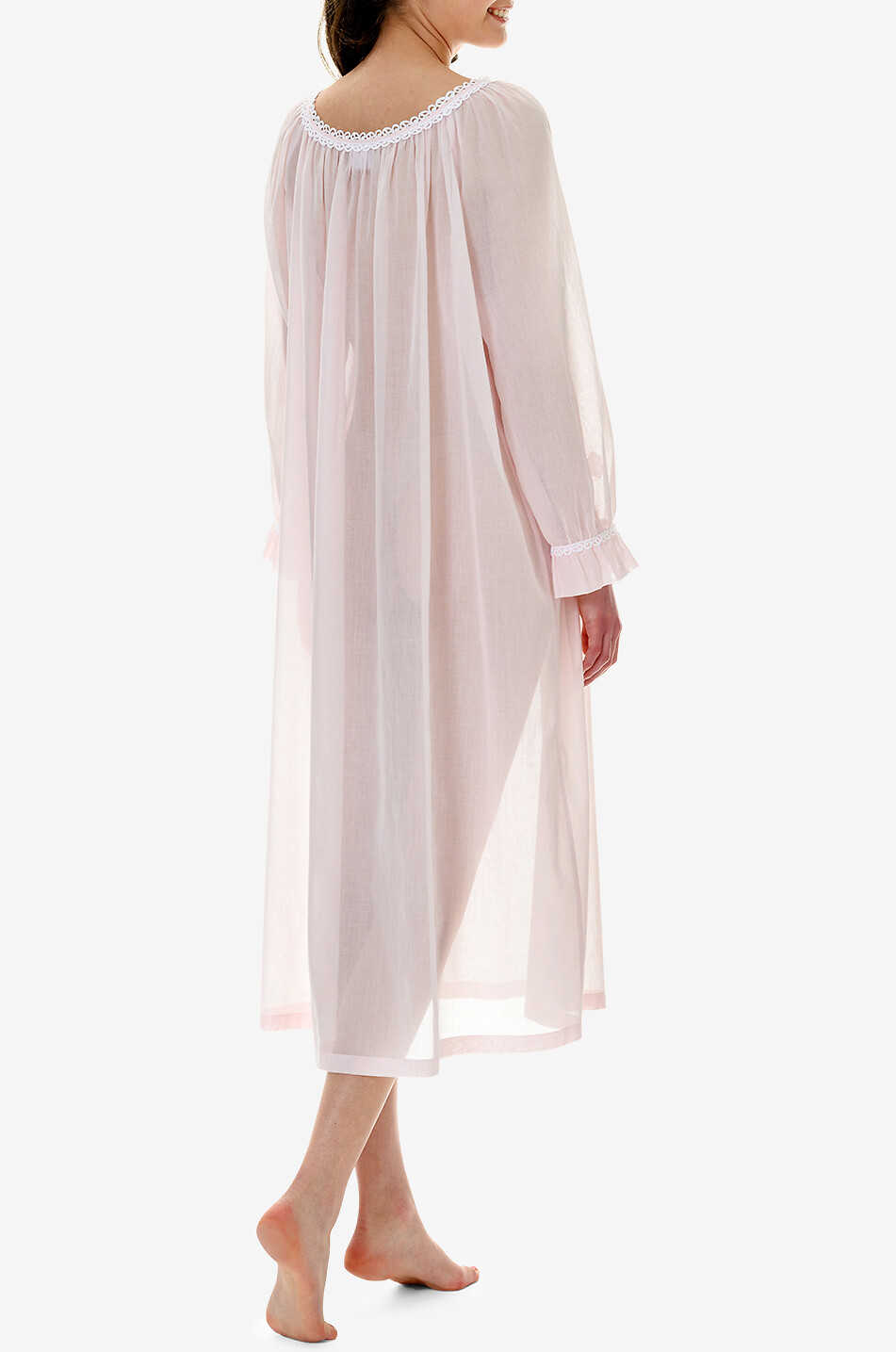 CELESTINE Chemise de nuit en coton à col bateau Anissa Femme ROSE 4