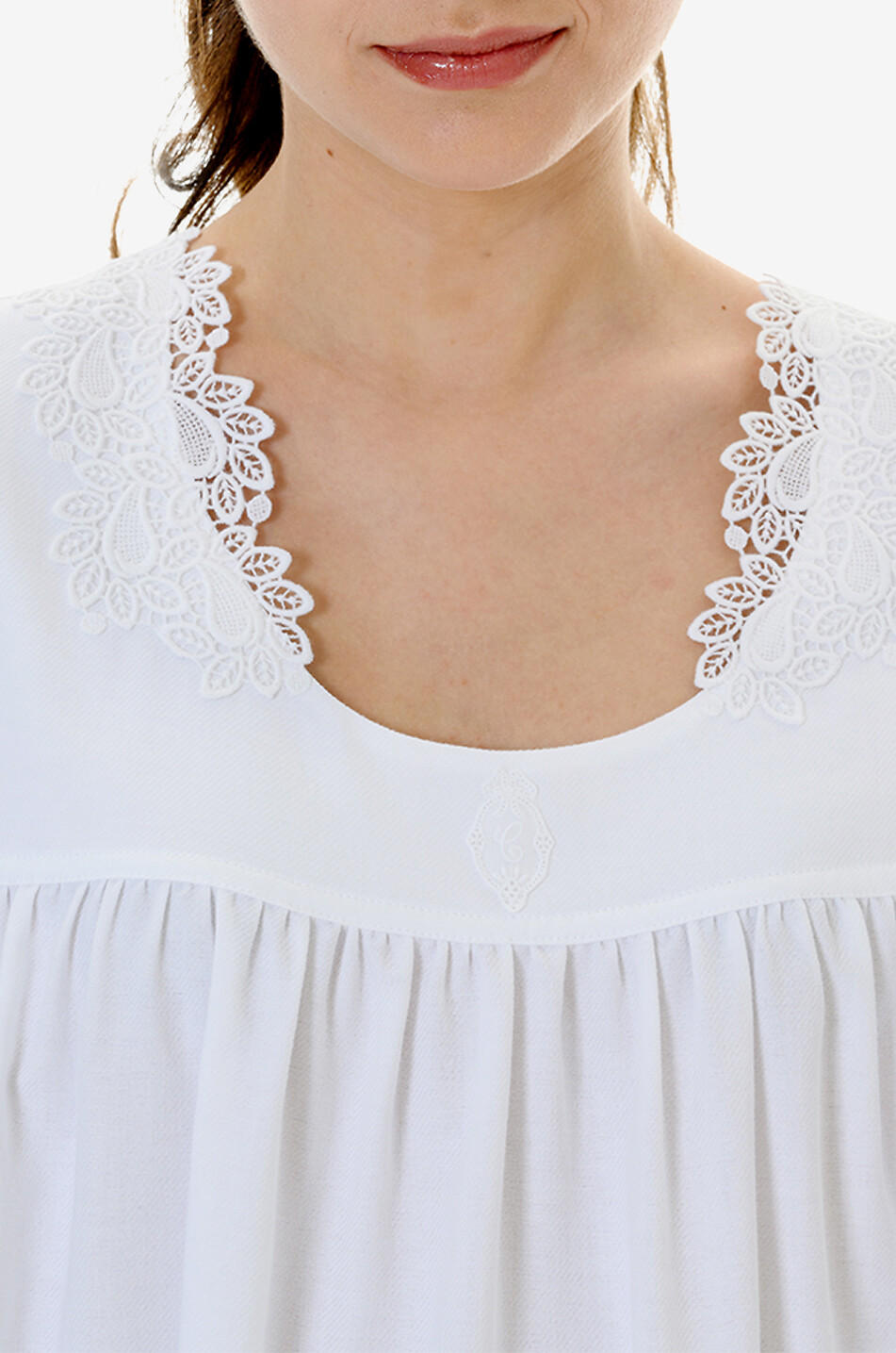 CELESTINE Leona voile and lace night shirt Women WHITE 5