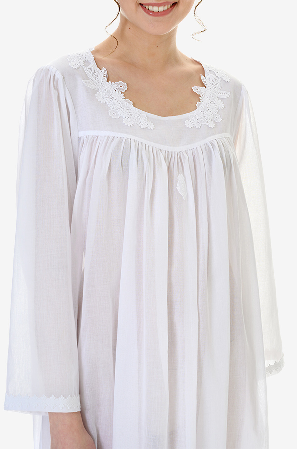CELESTINE Marcella embroidered cotton voile nightdress Women WHITE 5