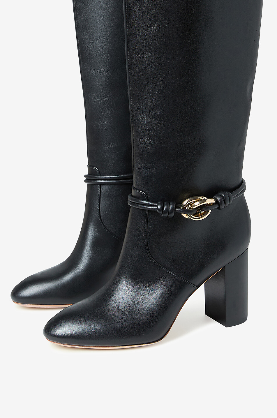 LOEFFLER RANDALL Stiefel mit Absatz aus Glattleder Goldy Tall 90 Damen SCHWARZ 5