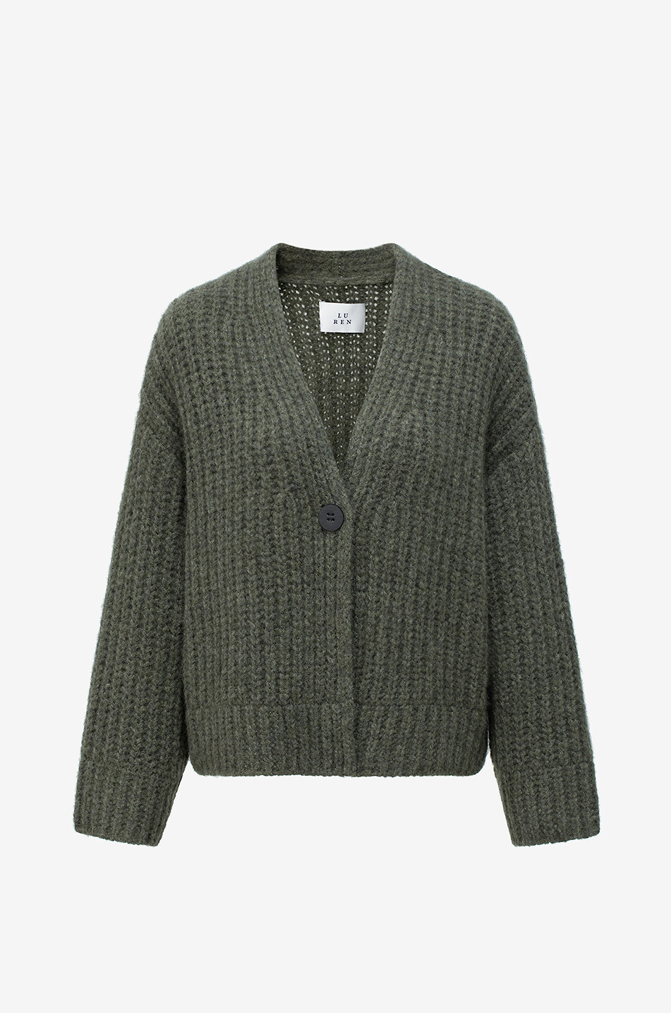 LU REN Gatha cropped wool and cashmere cardigan Women KHAKI 1