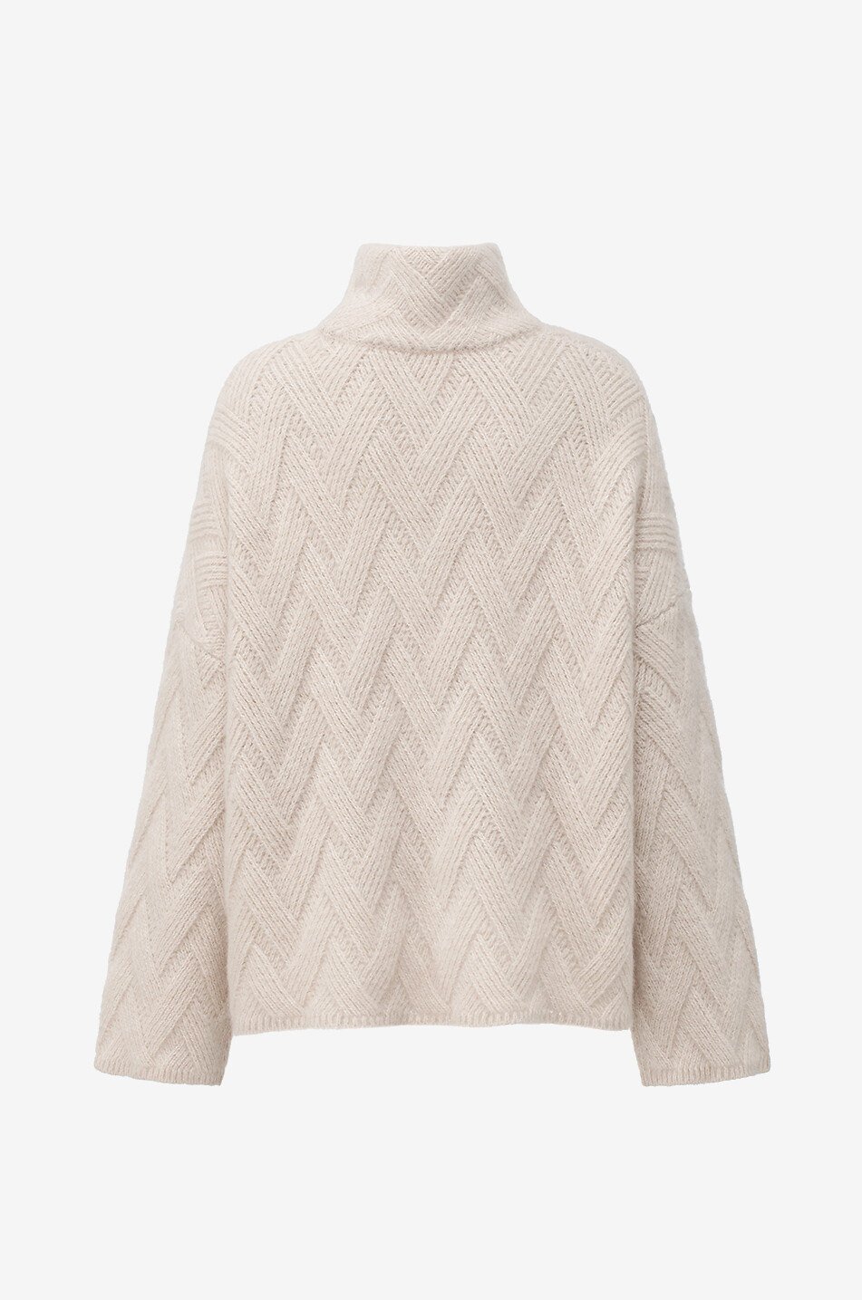 LU REN Pull zigzag en cachemire et soie à col montant Hidcote Femme CAMEL 2