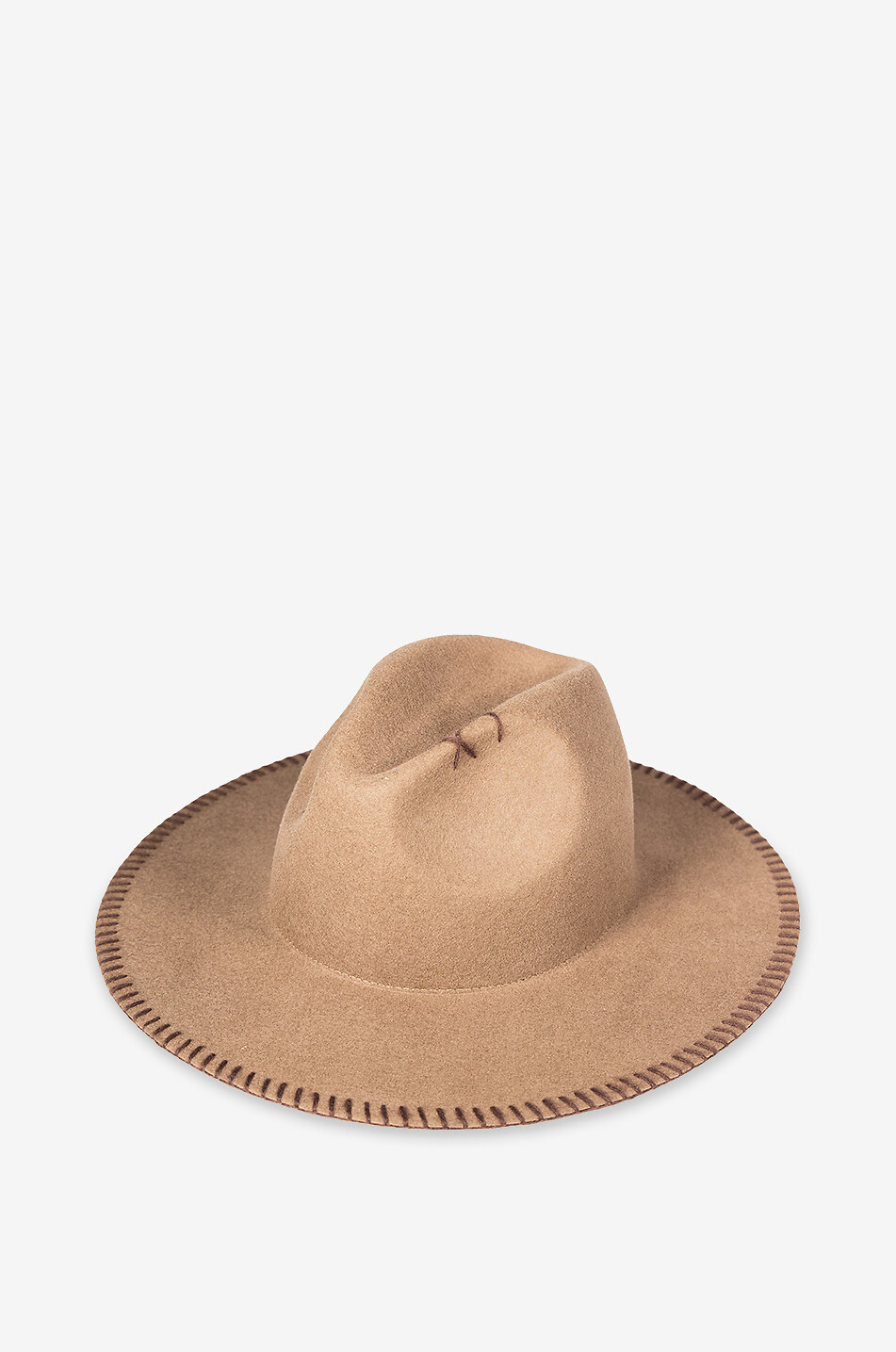 Chapeau fedora à surpiqûres contrastées