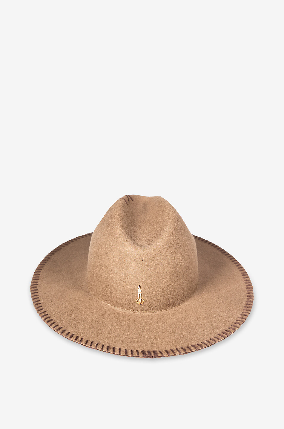 CATARZI 1910 Chapeau fedora à surpiqûres contrastées Femme MARRON 3