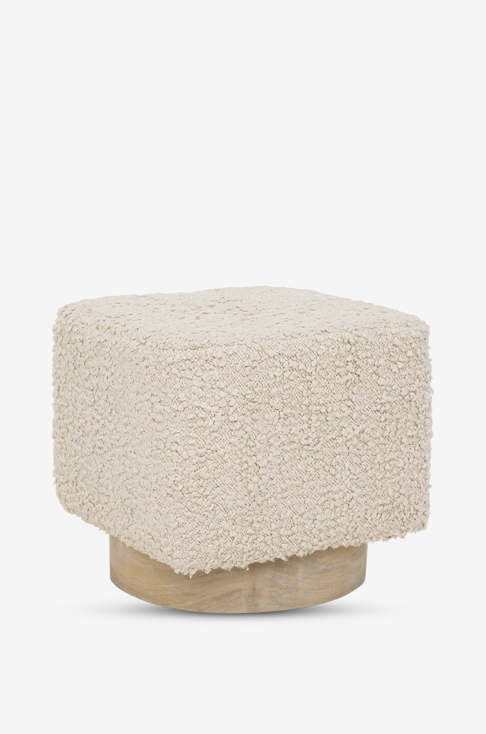 URBAN NATURE CULTURE AMSTERDAM Hocker aus Baumwolle und Mangoholz Kaura Haus CREMEFARBEN 2