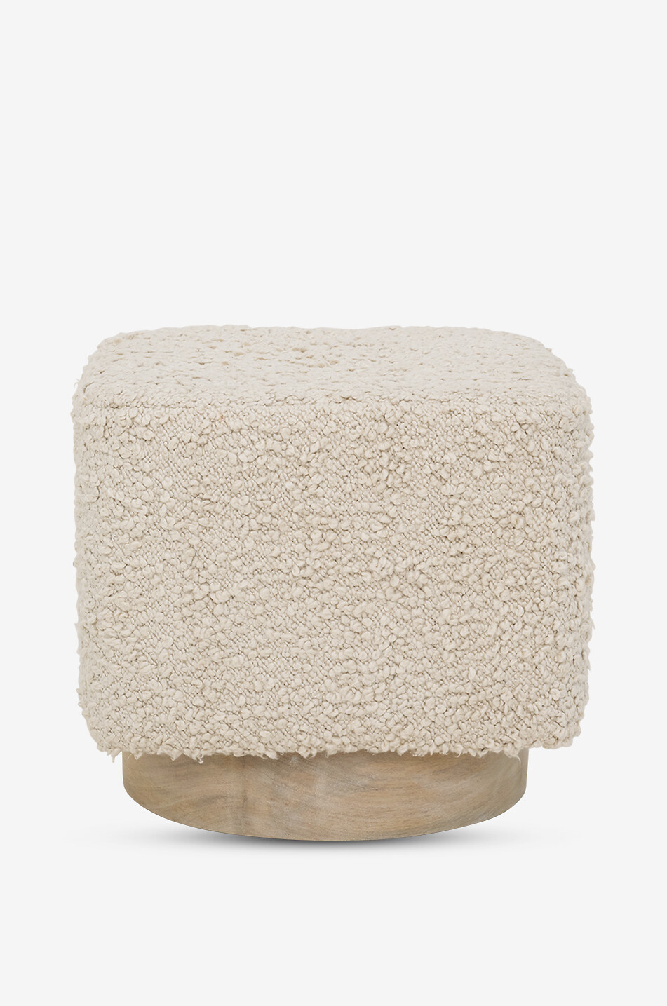 Hocker aus Baumwolle und Mangoholz Kaura