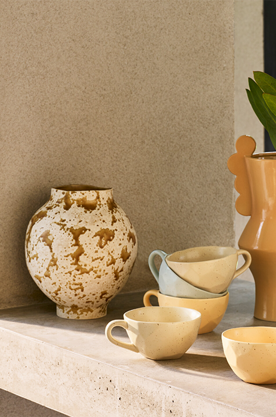 URBAN NATURE CULTURE AMSTERDAM Keramik-Vase Heron Starfish Haus BEIGE 3