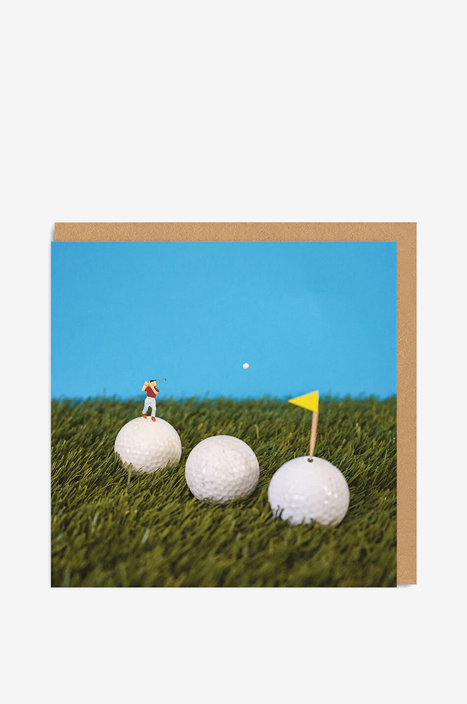 Little Tiny People golfer greeting card