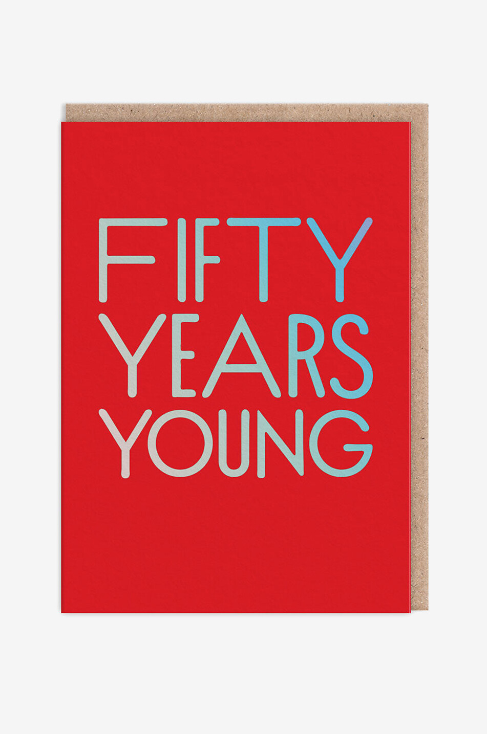 OHH DEER Grußkarte Fifty Years Young Haus BUNT 1