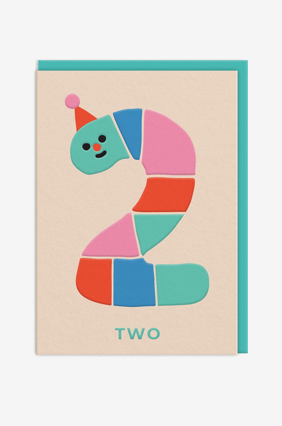 Rainbow Worm children's birthday card