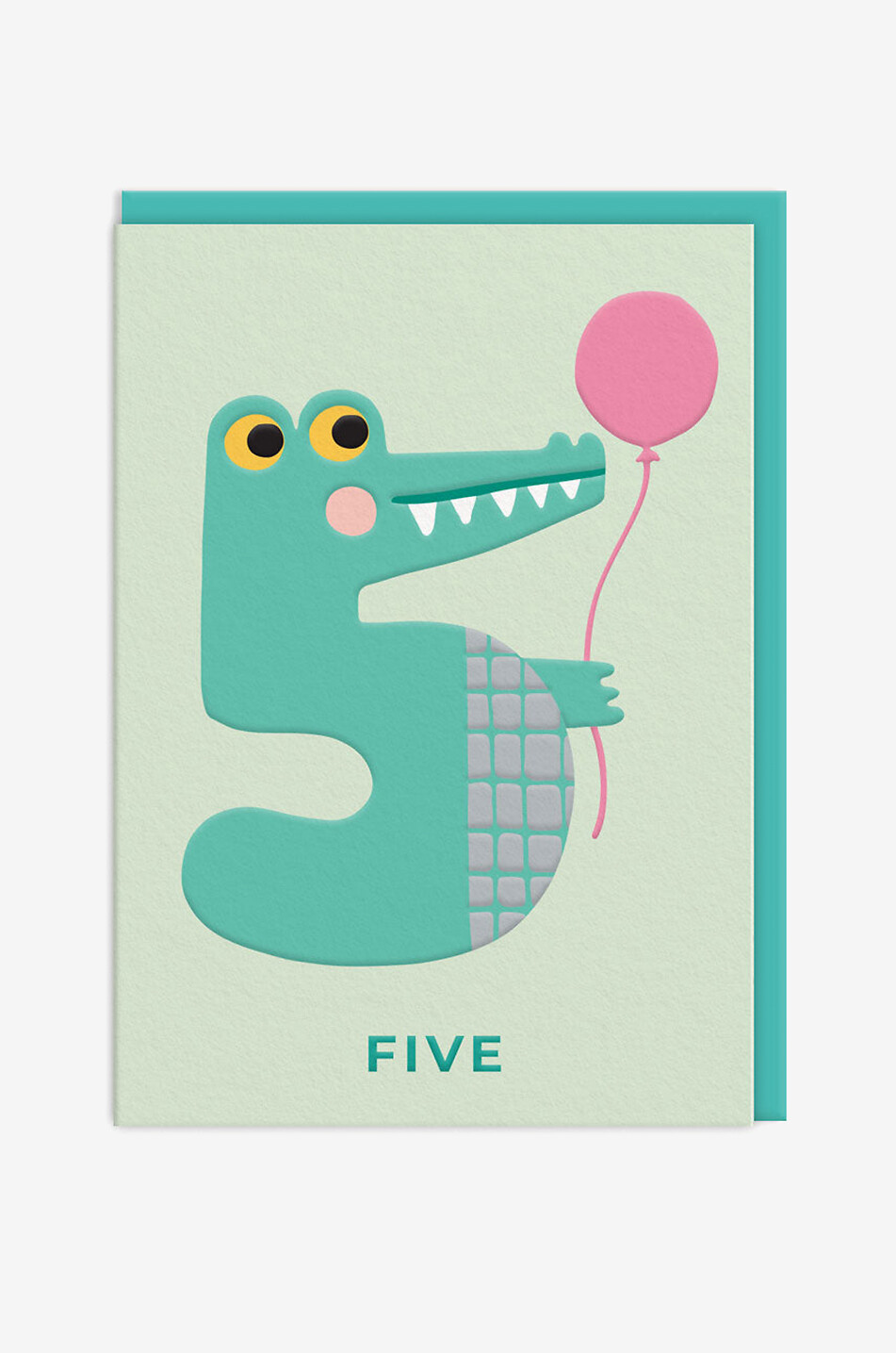 OHH DEER Carte de vœux anniversaire crocodile 5 ans Age 5 Crocodile Maison MULTICOLORE 1