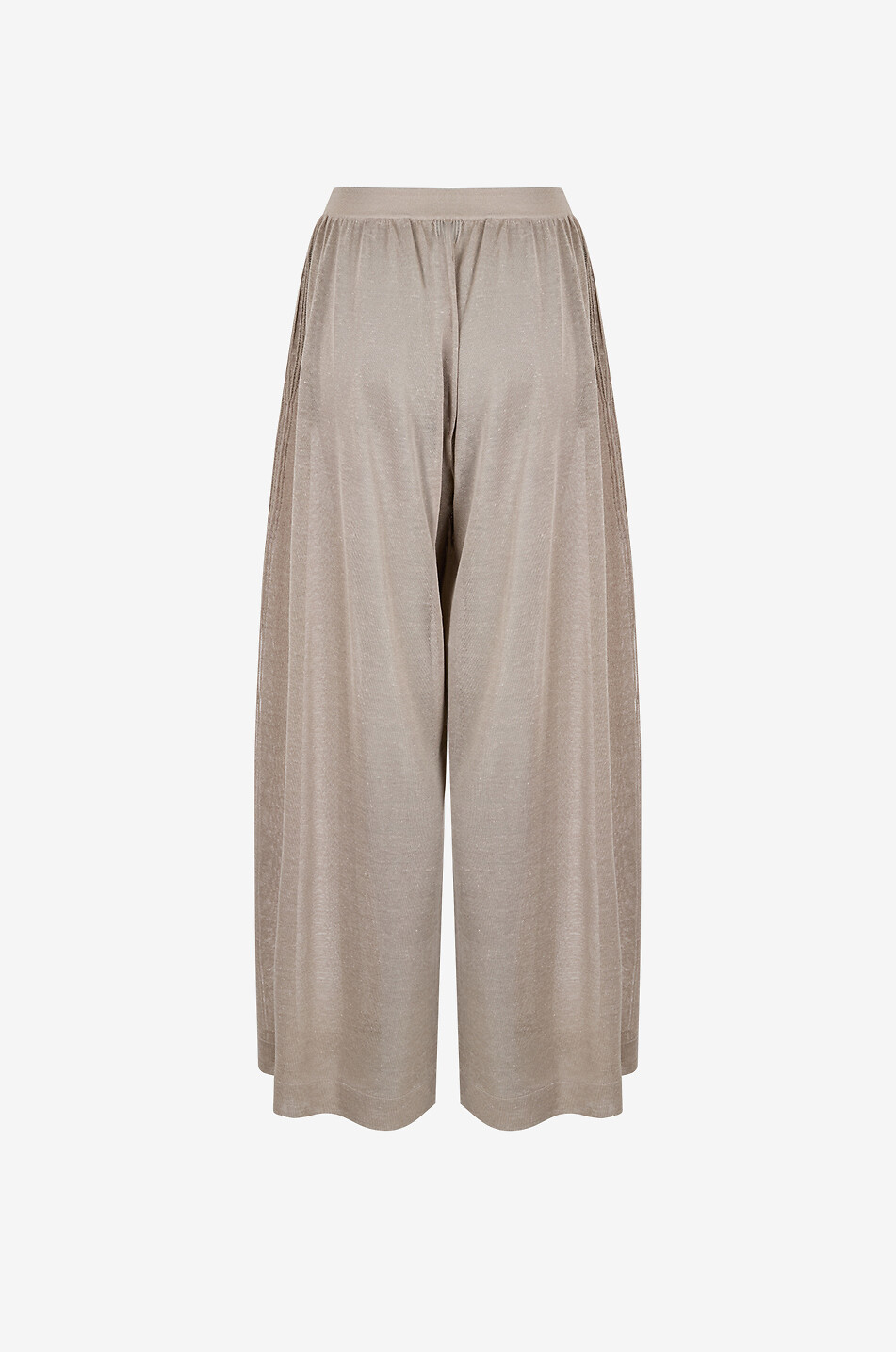 ALAÏA Pantalon large en maille fine de soie et lin Femme Beige clair 2