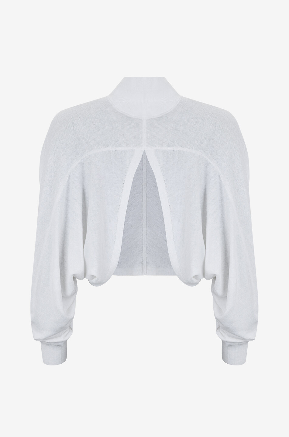 ALAÏA Pull ample raccourci en lin à col montant et découpe dos Femme BLANC 2