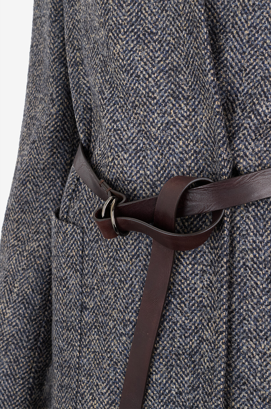 BRUNELLO CUCINELLI Fischgrät-Tweed-Blazer mit Gürtel und Monili Damen BLAU 3