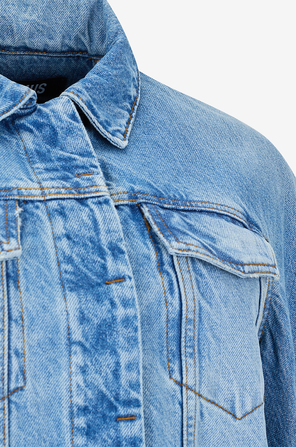 JACQUEMUS Abgerundede Jeansjacke La veste De-Nîmes Ovalo Damen BLAU 3