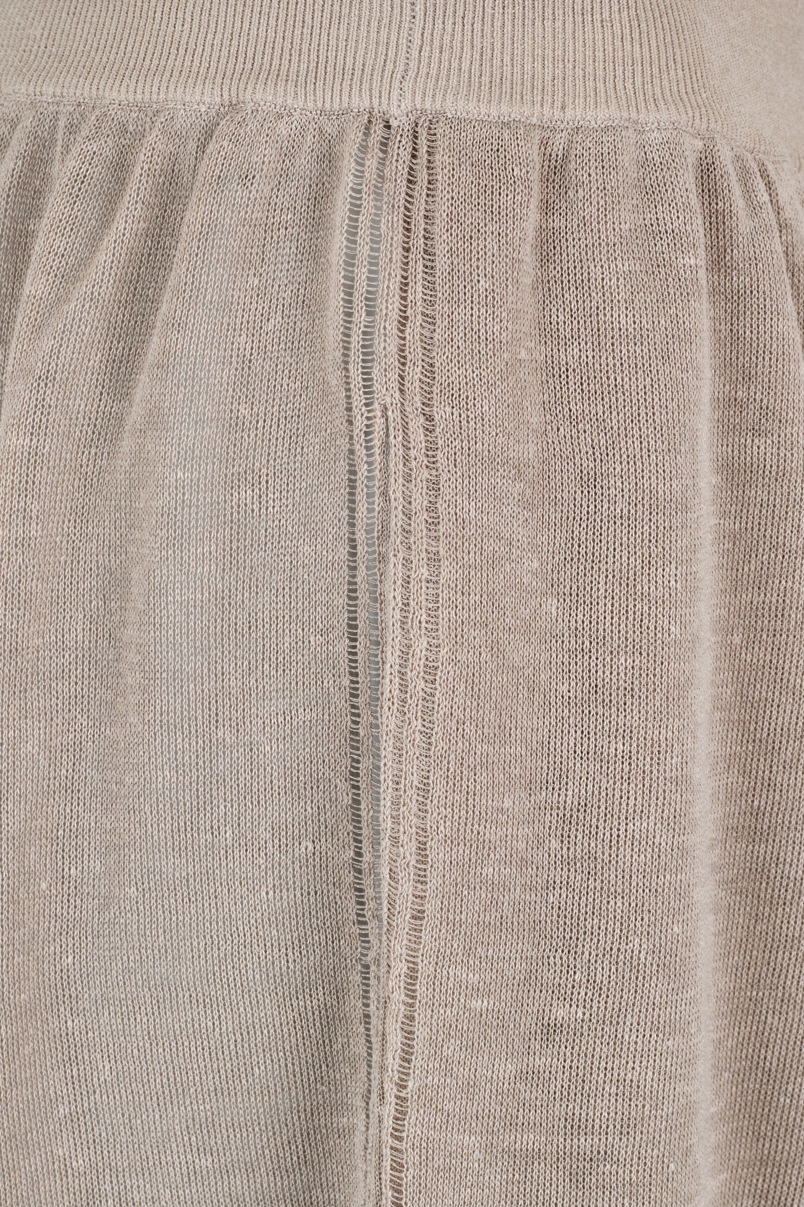 ALAÏA Pantalon large en maille fine de soie et lin Femme Beige clair 3