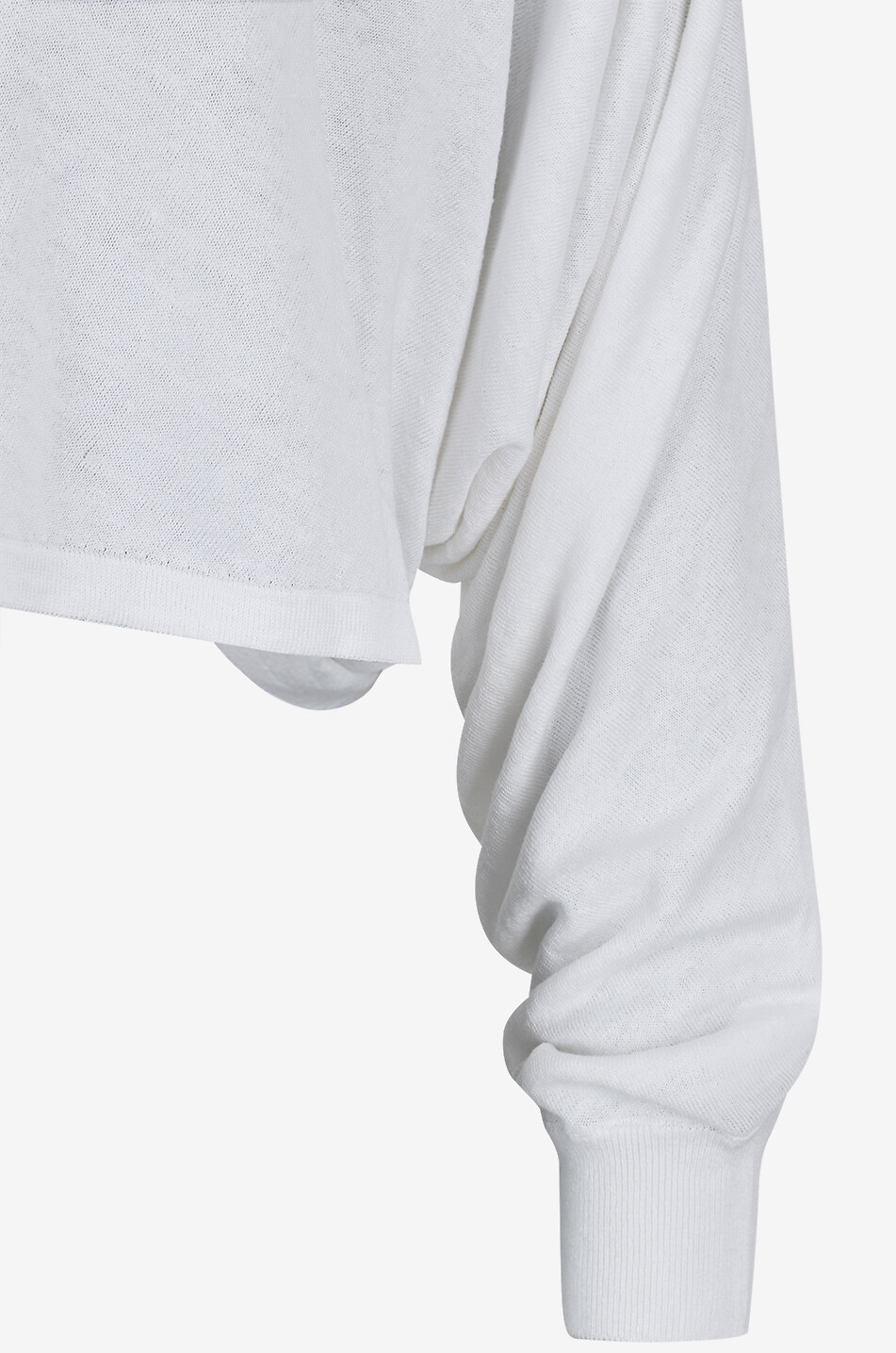 ALAÏA Pull ample raccourci en lin à col montant et découpe dos Femme BLANC 3