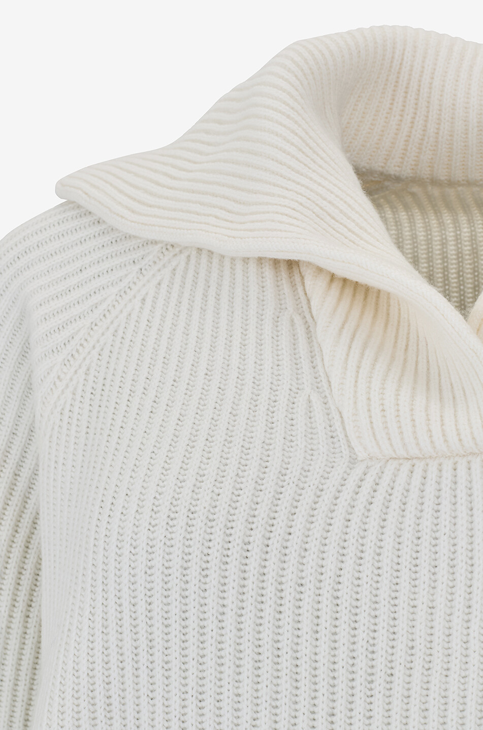 BRUNELLO CUCINELLI Pull côtelé boxy à col marin en laine et cachemire mélangés Femme BLANC CASSE 3