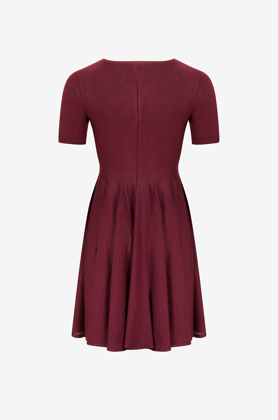 ALAÏA Fine-gauge knit skater mini dress in merino wool Women PURPLE 2