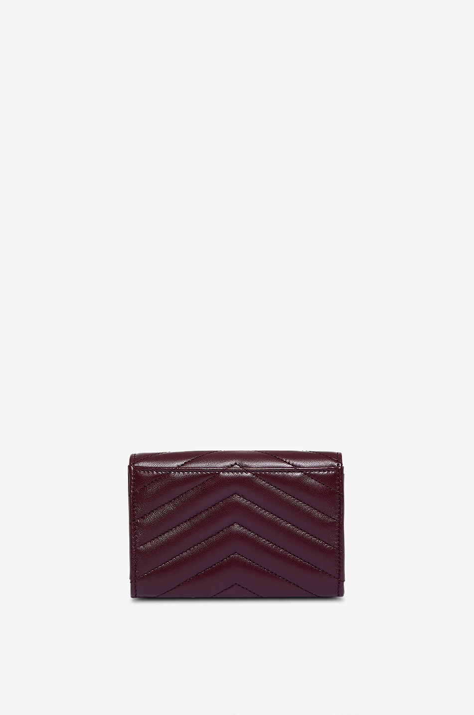 SAINT LAURENT PARIS Petit portefeuille en cuir nappa matelassé Cassandre Femme ROUGE FONCÉ 2