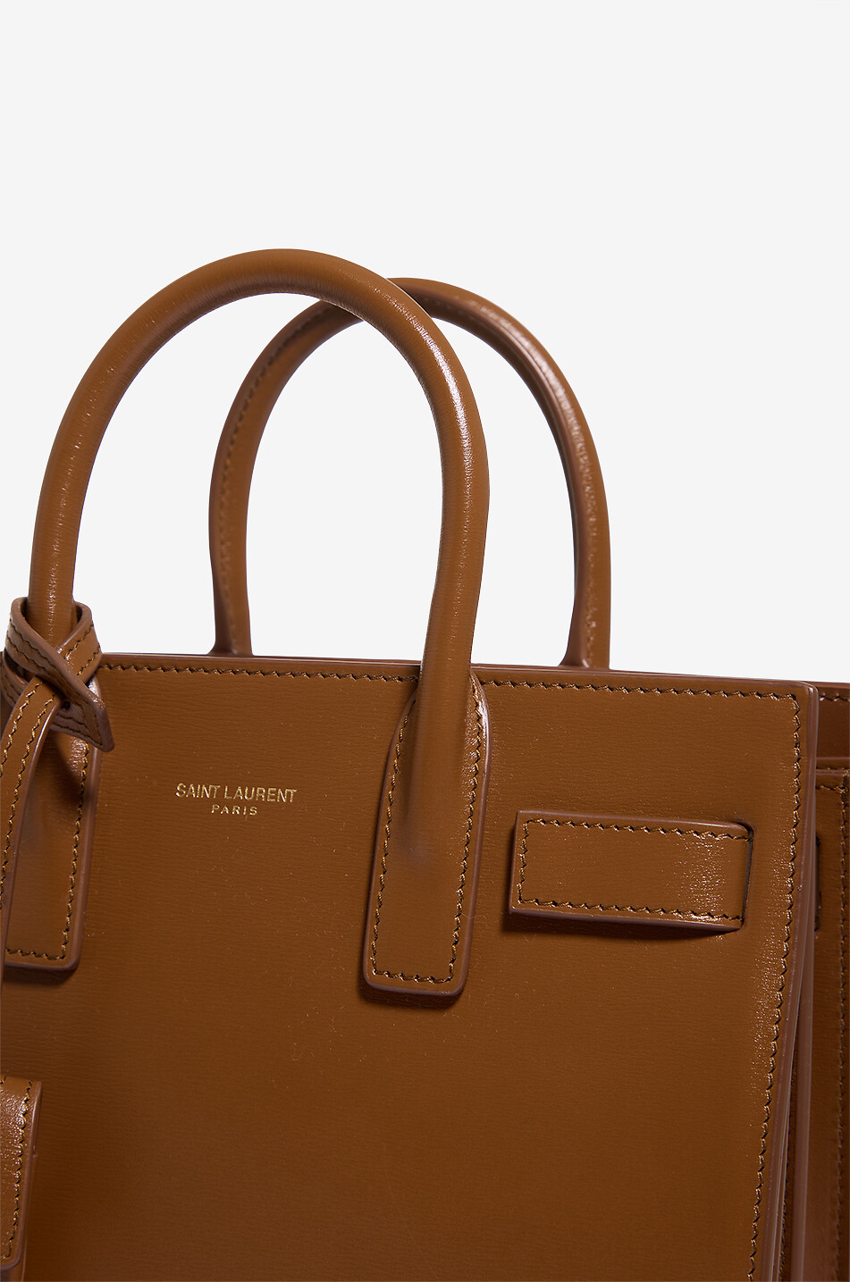 SAINT LAURENT PARIS Classic Sac De Jour Nano stiff leather handbag Women COGNAC 6