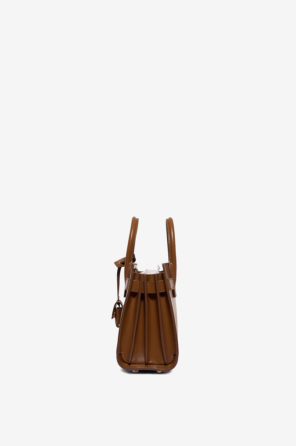 SAINT LAURENT PARIS Classic Sac De Jour Nano stiff leather handbag Women COGNAC 4