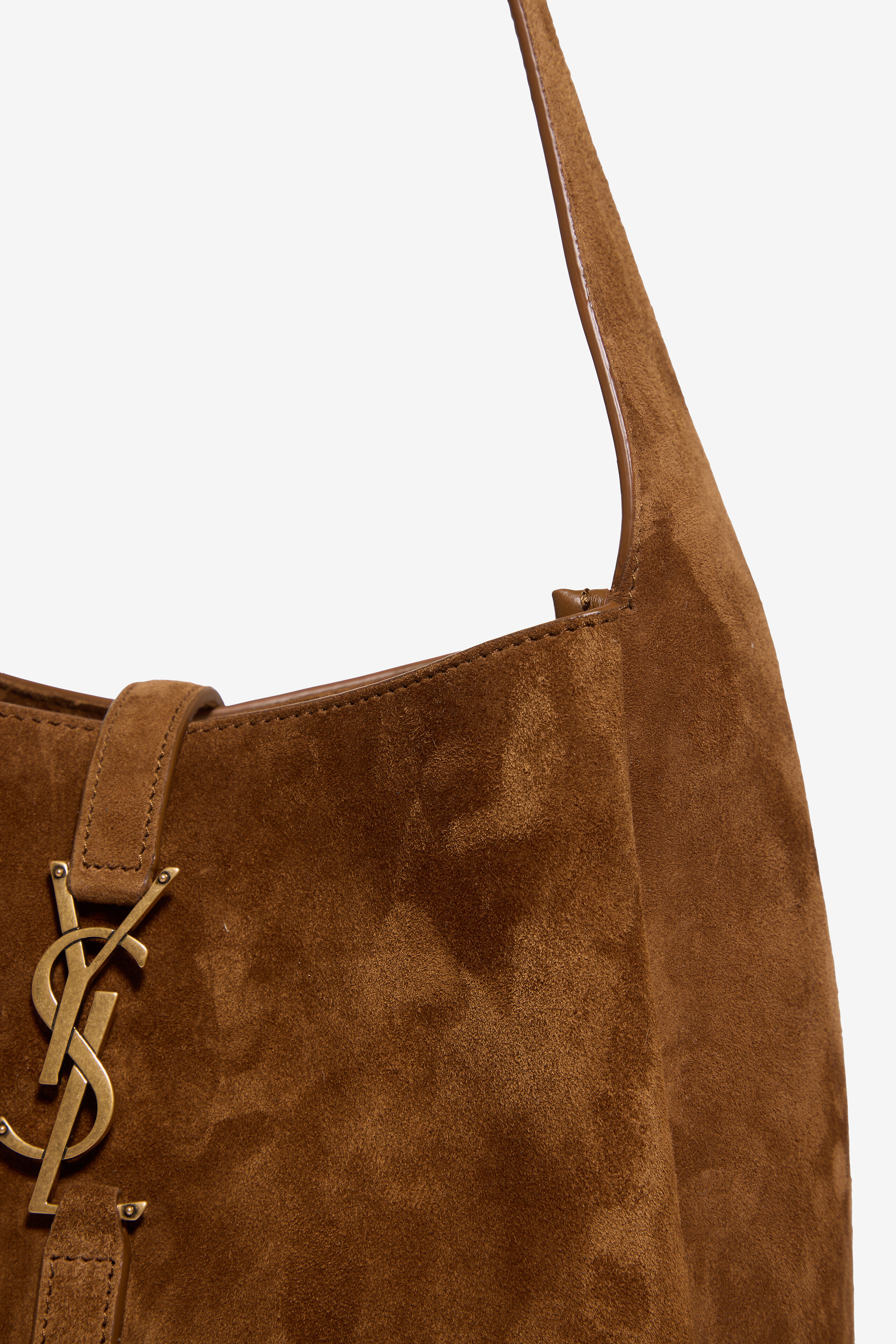 SAINT LAURENT PARIS Le 5 à 7 Small suede shoulder bag Women COGNAC 5