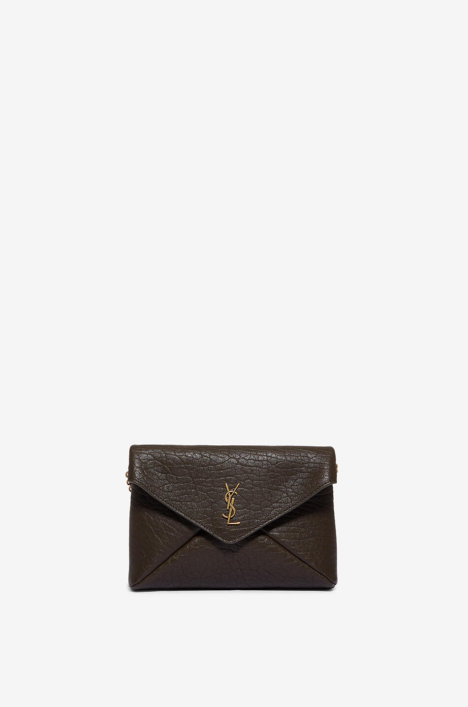 Clutch aus genarbtem Lammleder mit Kettengurt Cassandre