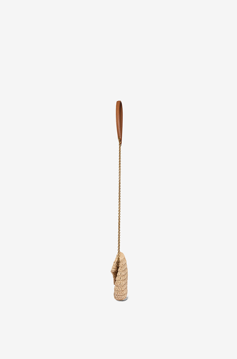 SAINT LAURENT PARIS Cassandre raffia clutch with chain strap Women BEIGE 4