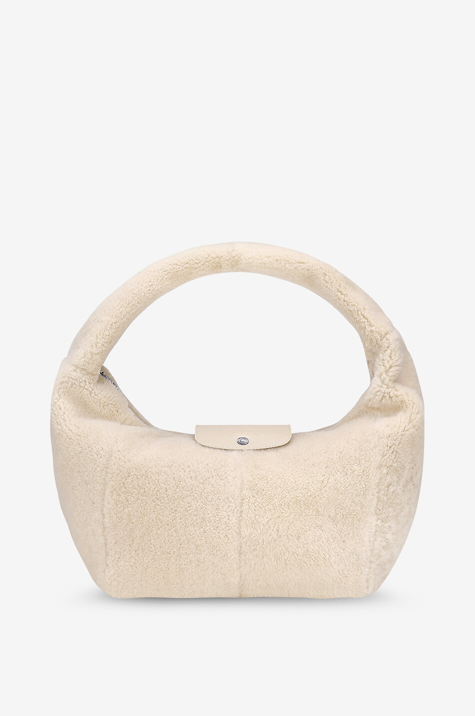 LONGCHAMP Le Pliage Xtra L shearling shoulder bag Women EGGSHELL 1