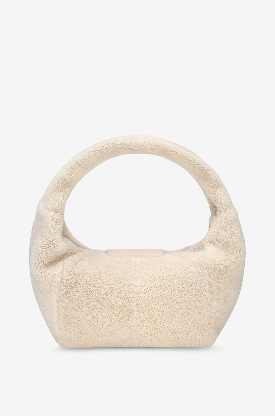 LONGCHAMP Le Pliage Xtra L shearling shoulder bag Women EGGSHELL 4
