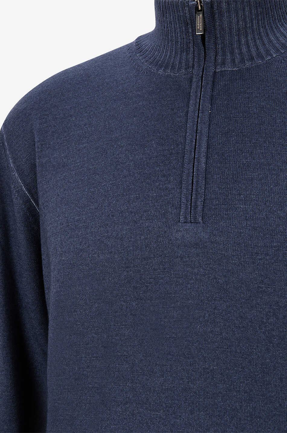 MAURIZIO BALDASSARI Pull en laine vierge à col montant zippé Homme BLEU MOYEN 3