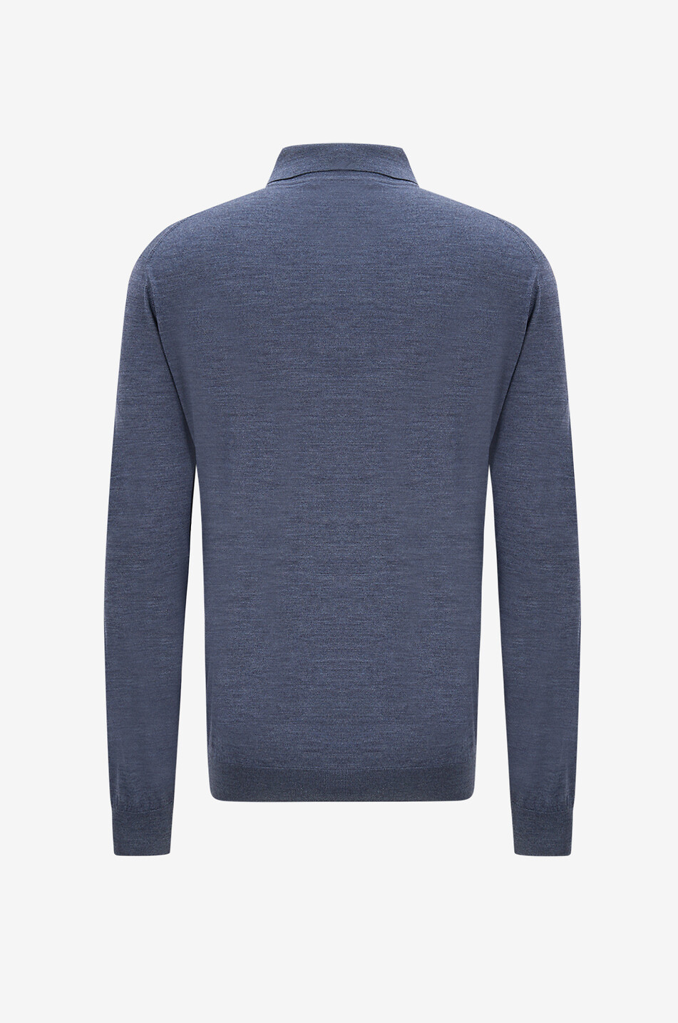 MAURIZIO BALDASSARI Langärmeliges Polohemd aus Schurwolle Herren MITTELBLAU 2