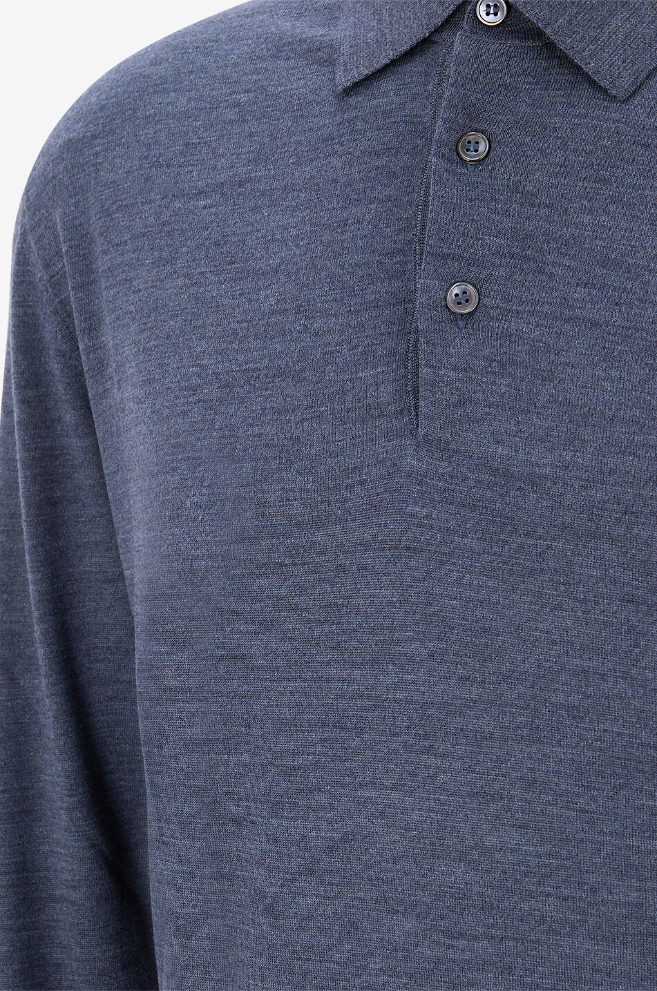 MAURIZIO BALDASSARI Langärmeliges Polohemd aus Schurwolle Herren MITTELBLAU 3