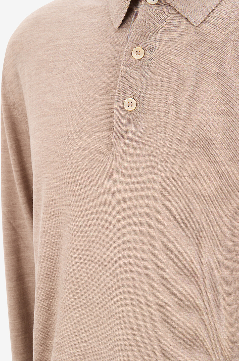 MAURIZIO BALDASSARI Langärmeliges Polohemd aus Schurwolle Herren BRAUN 3