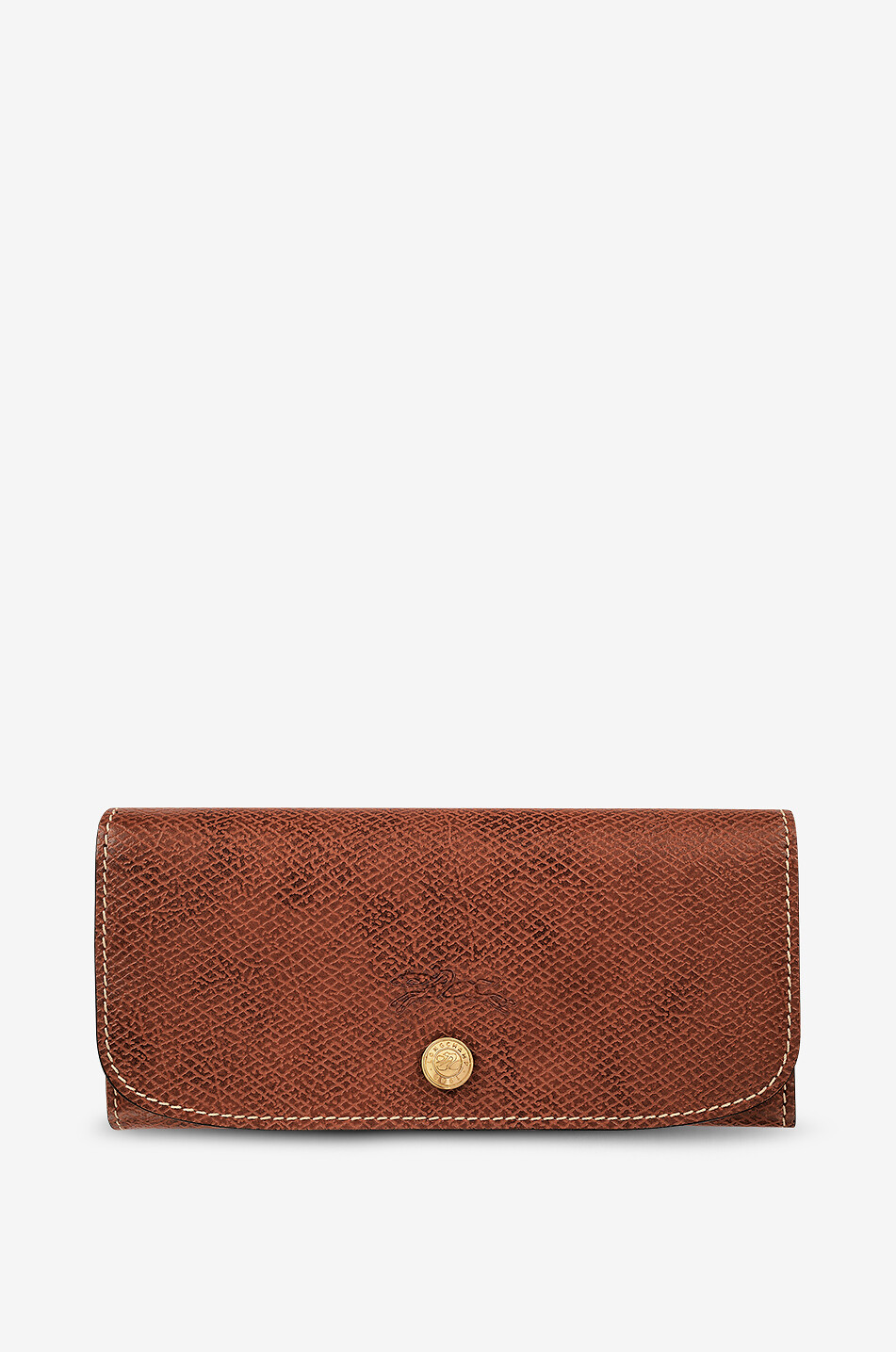 Épure long grained leather wallet LONGCHAMP DARK BROWN Bongénie