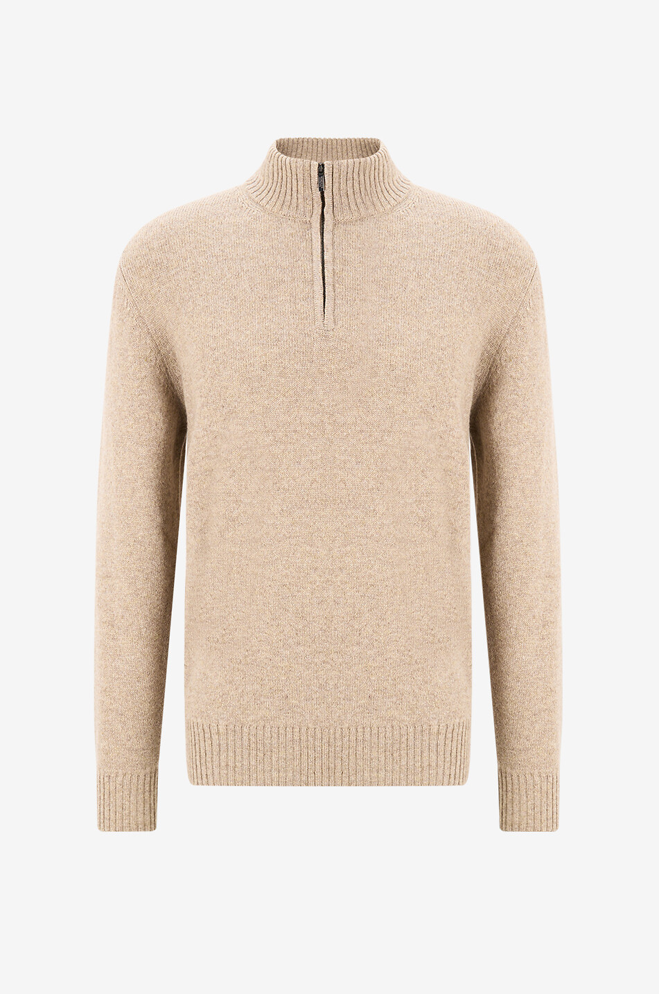 Pull à col montant zippé en cachemire