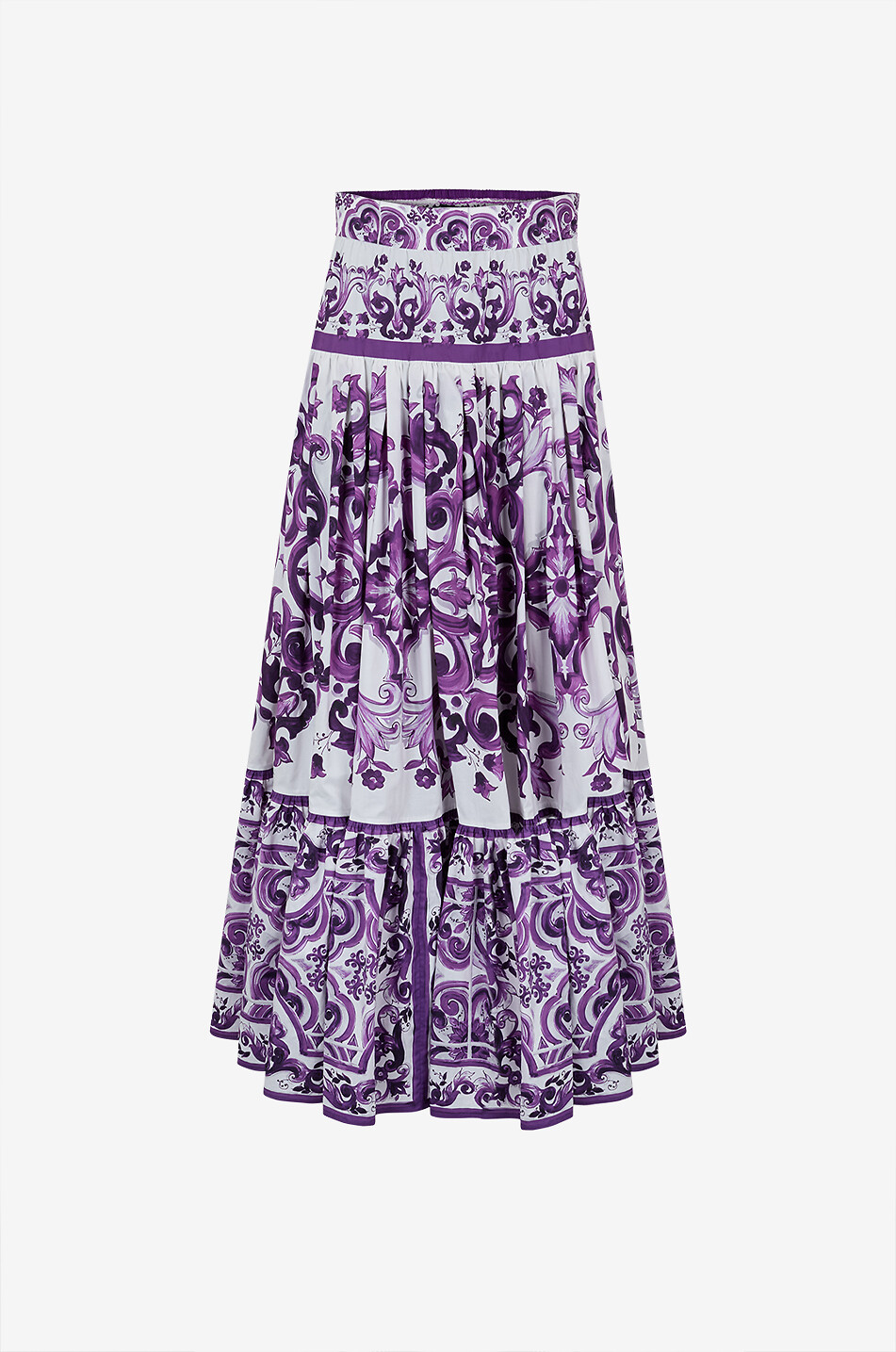 Majolica printed poplin maxi skirt - DOLCE & GABBANA