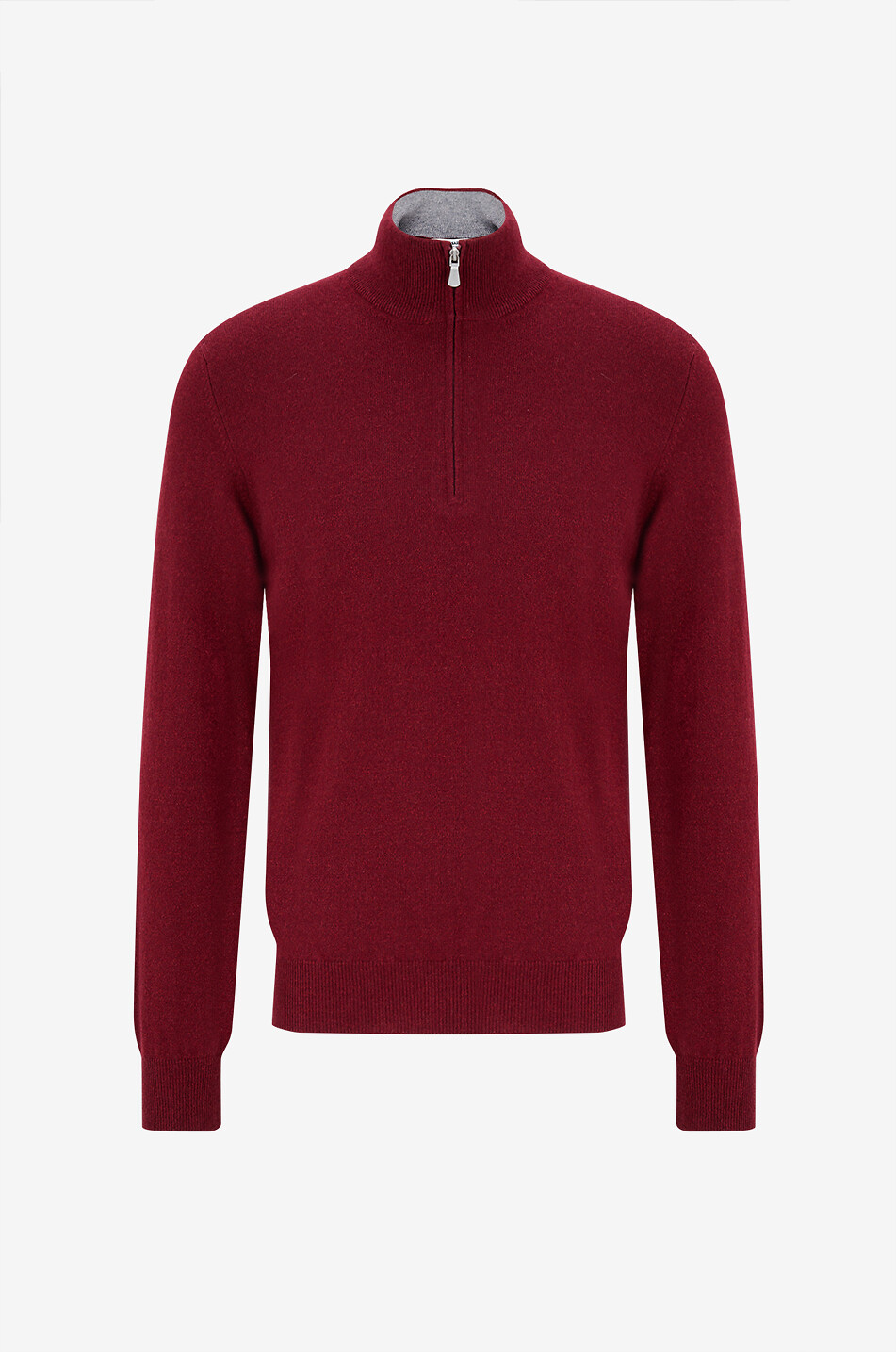 Pull fin col montant zippé en cachemire